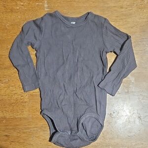 H&M Charcoal Long Sleeve Bodysuit